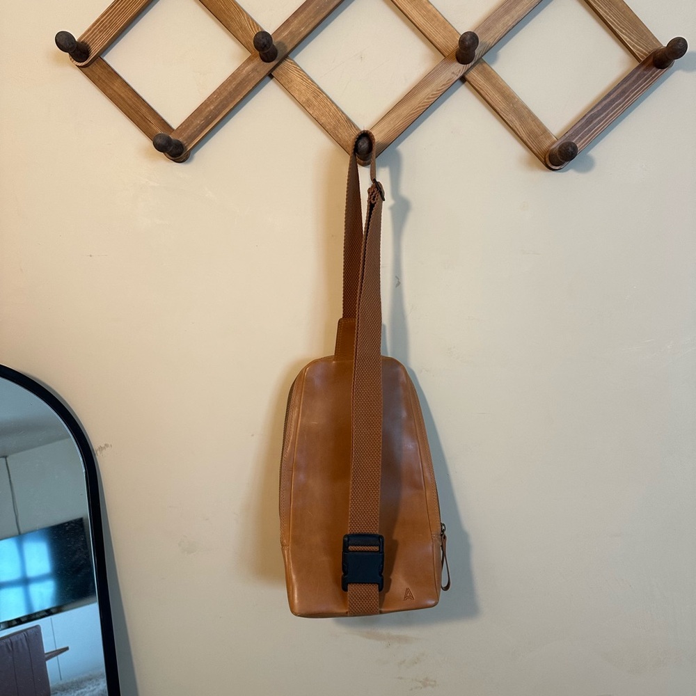 Leather Sling Bag in Tan form ABLE - Picture 4 of 13